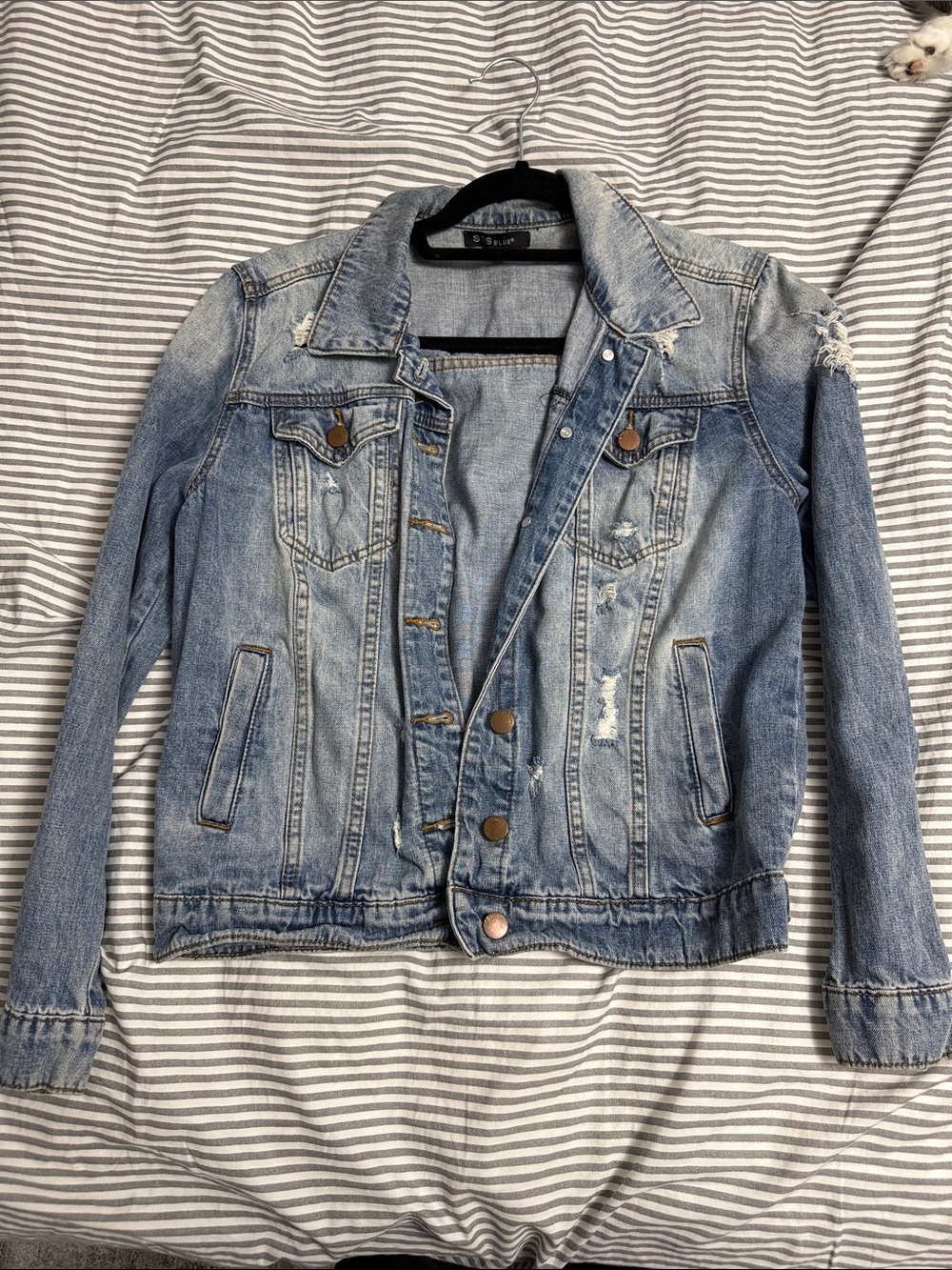 STS Blue Light Wash Distressed Jean Jacket